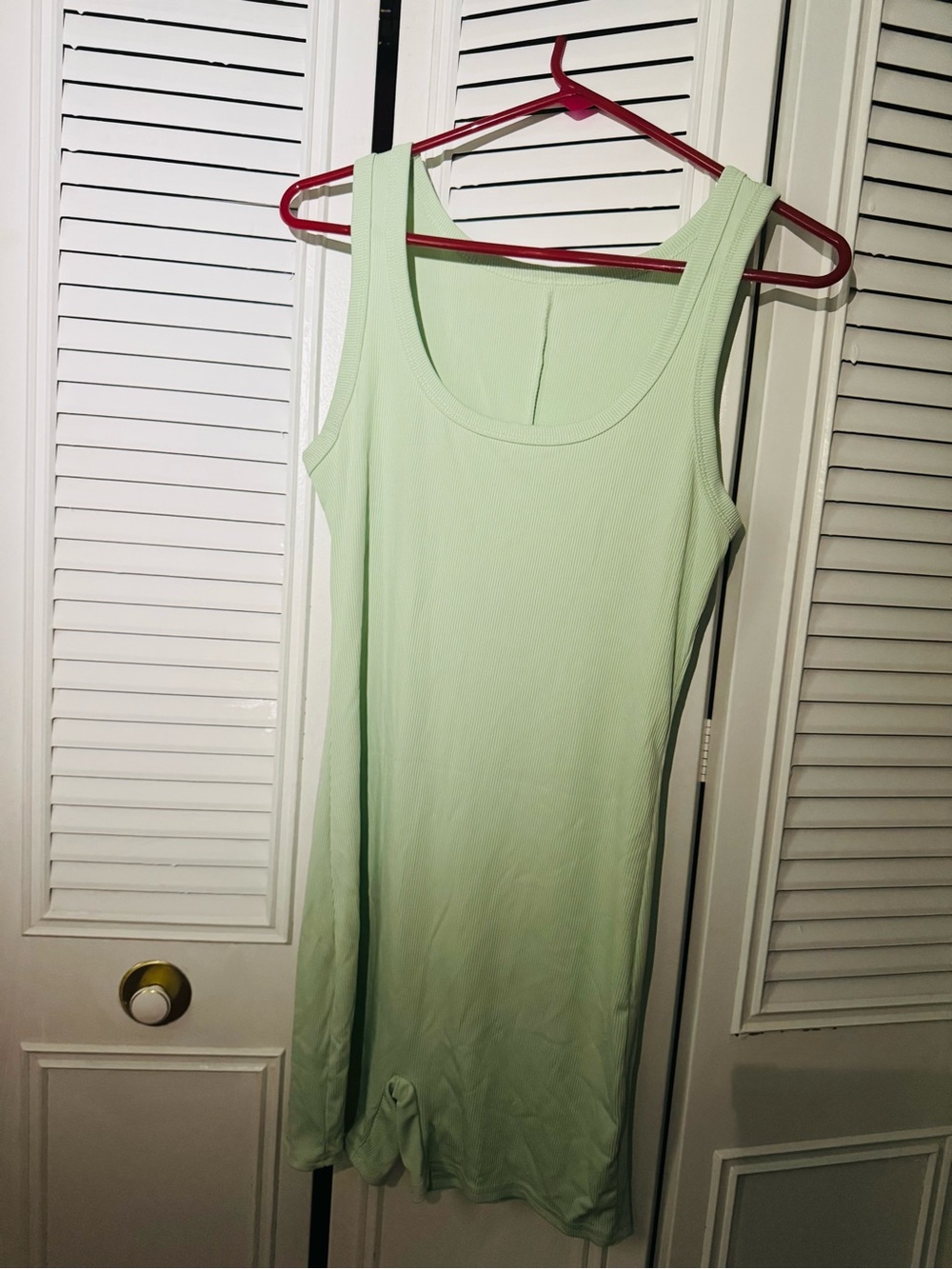 SHEIN Mint Ribbed Tank Dress